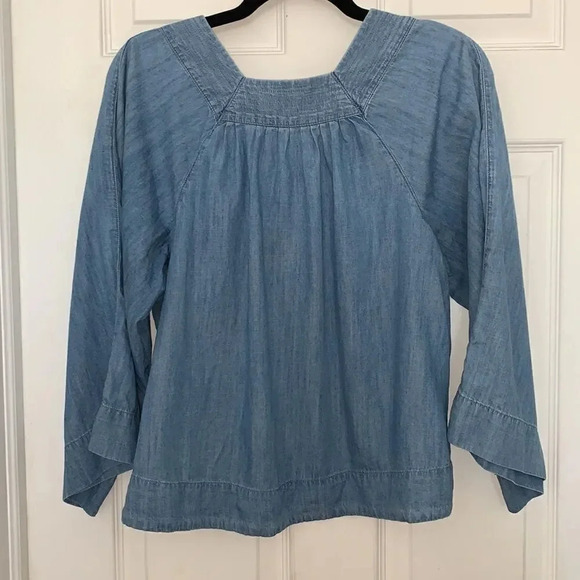 Madewell Square Neck Denim Top - Picture 3 of 6